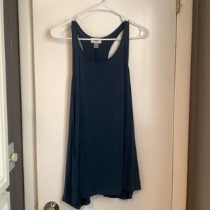 Navy blue racerback tank.
